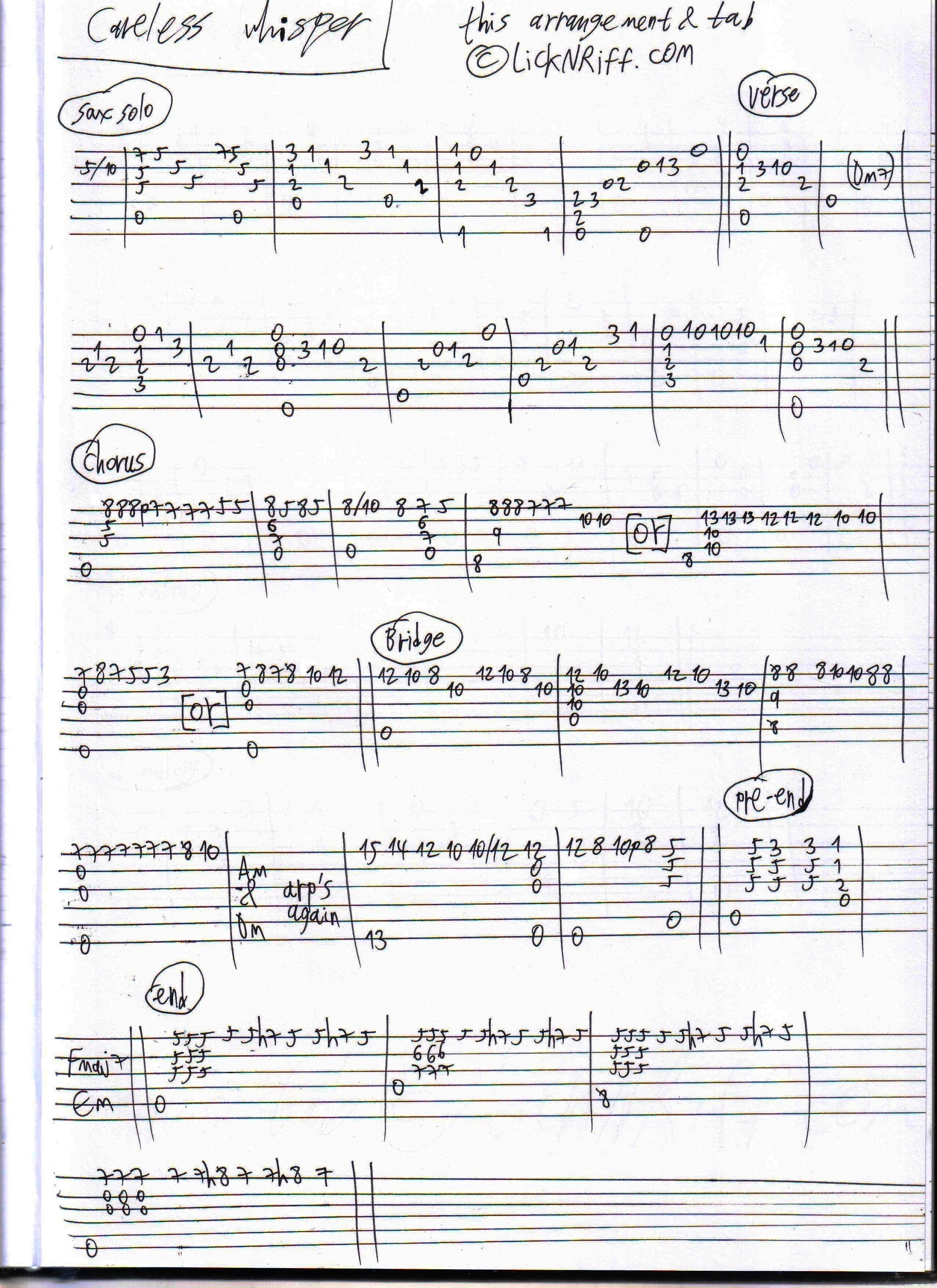 Careless Whisper (Solo Guitar) - Print Sheet Music Now