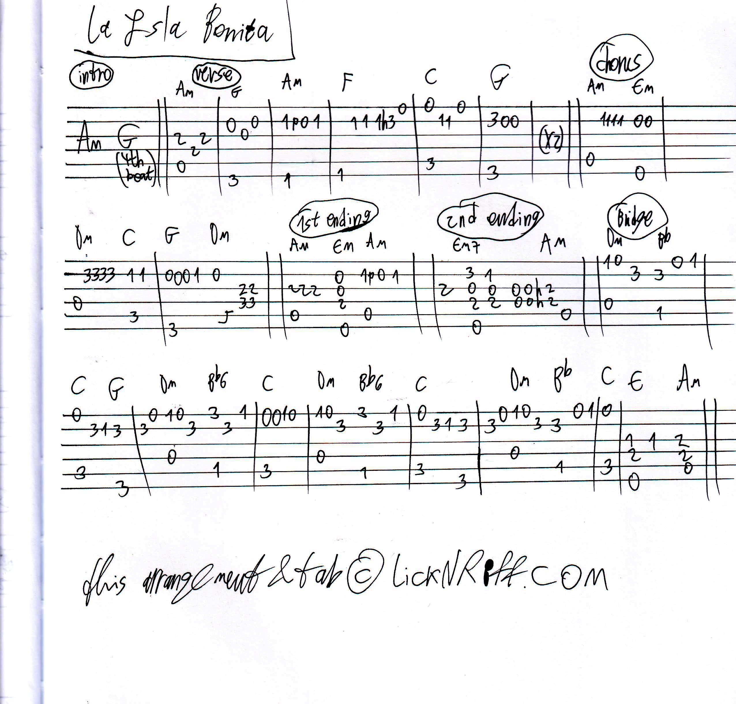 Chord: La Isla Bonita - tab, song lyric, sheet, guitar, ukulele | chords.vip