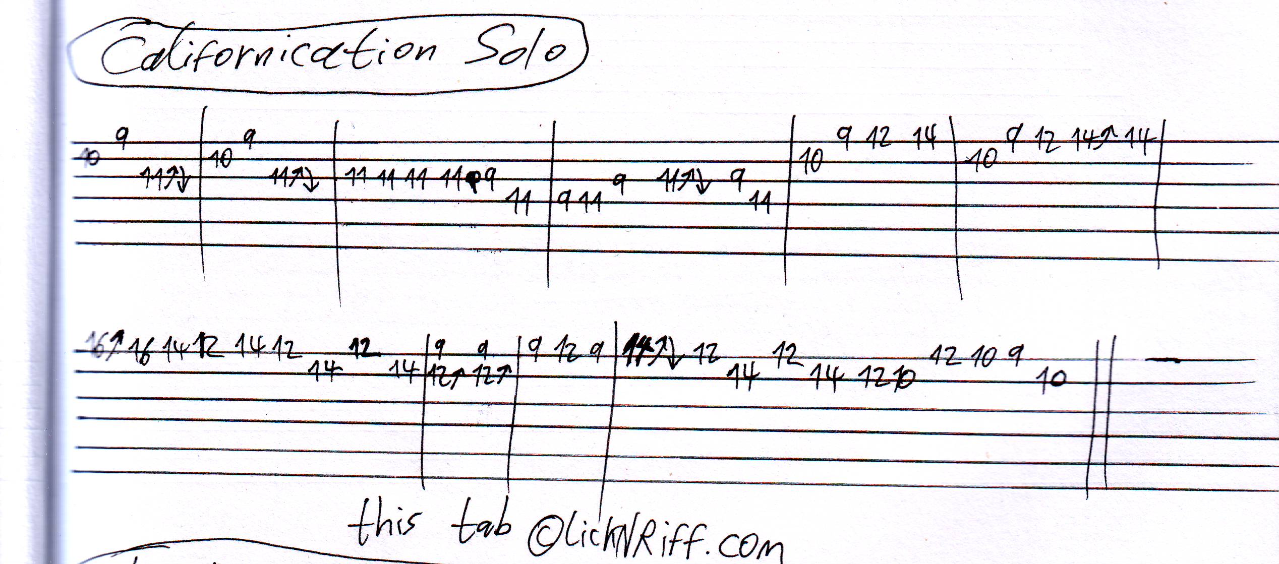 Californication Solo Lesson - LickN. californication guitar solo. 