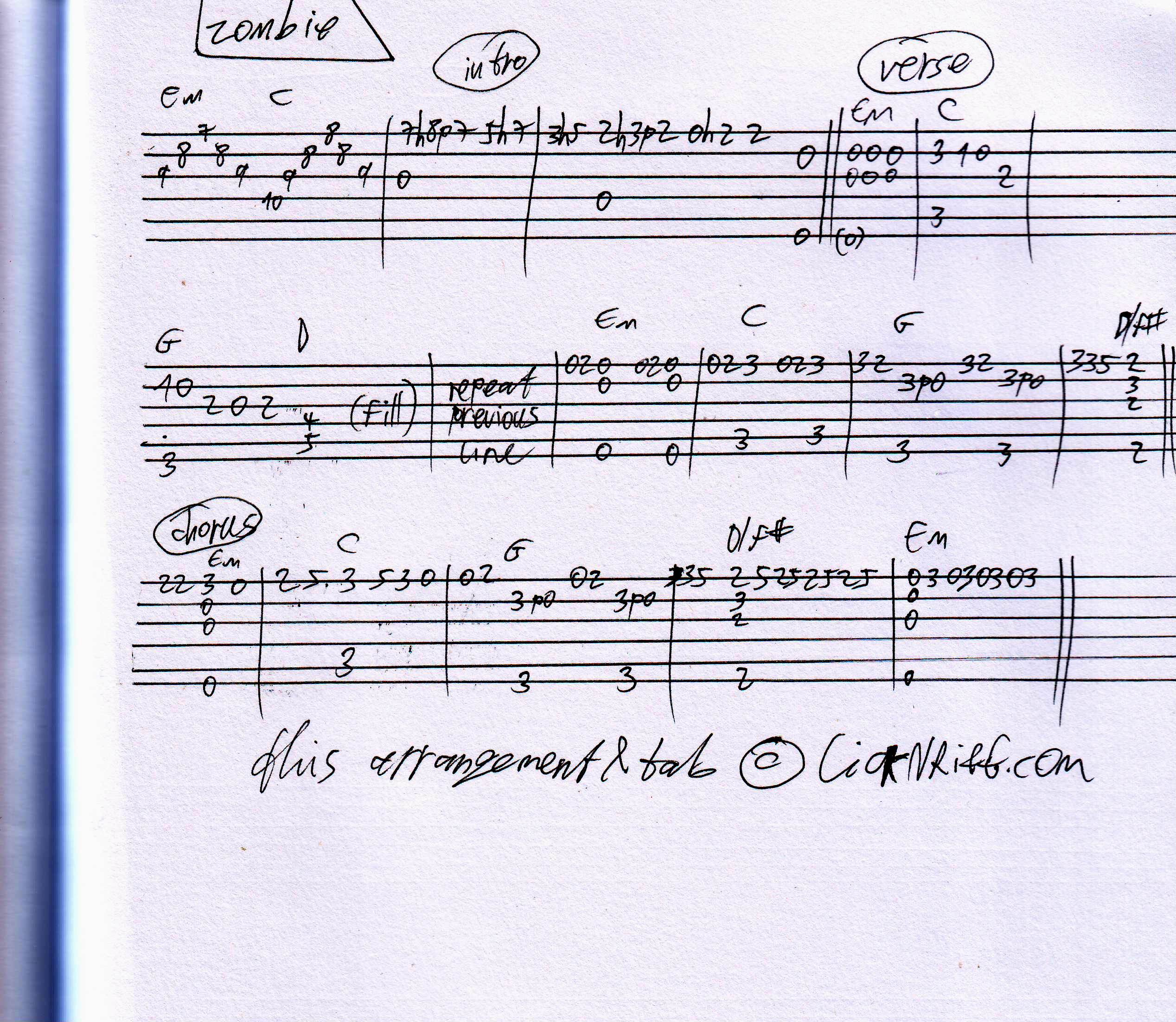 Zombie Chords / The Cranberries - Zombie Guitar Tab / Maybe you would like to learn more about one of these?