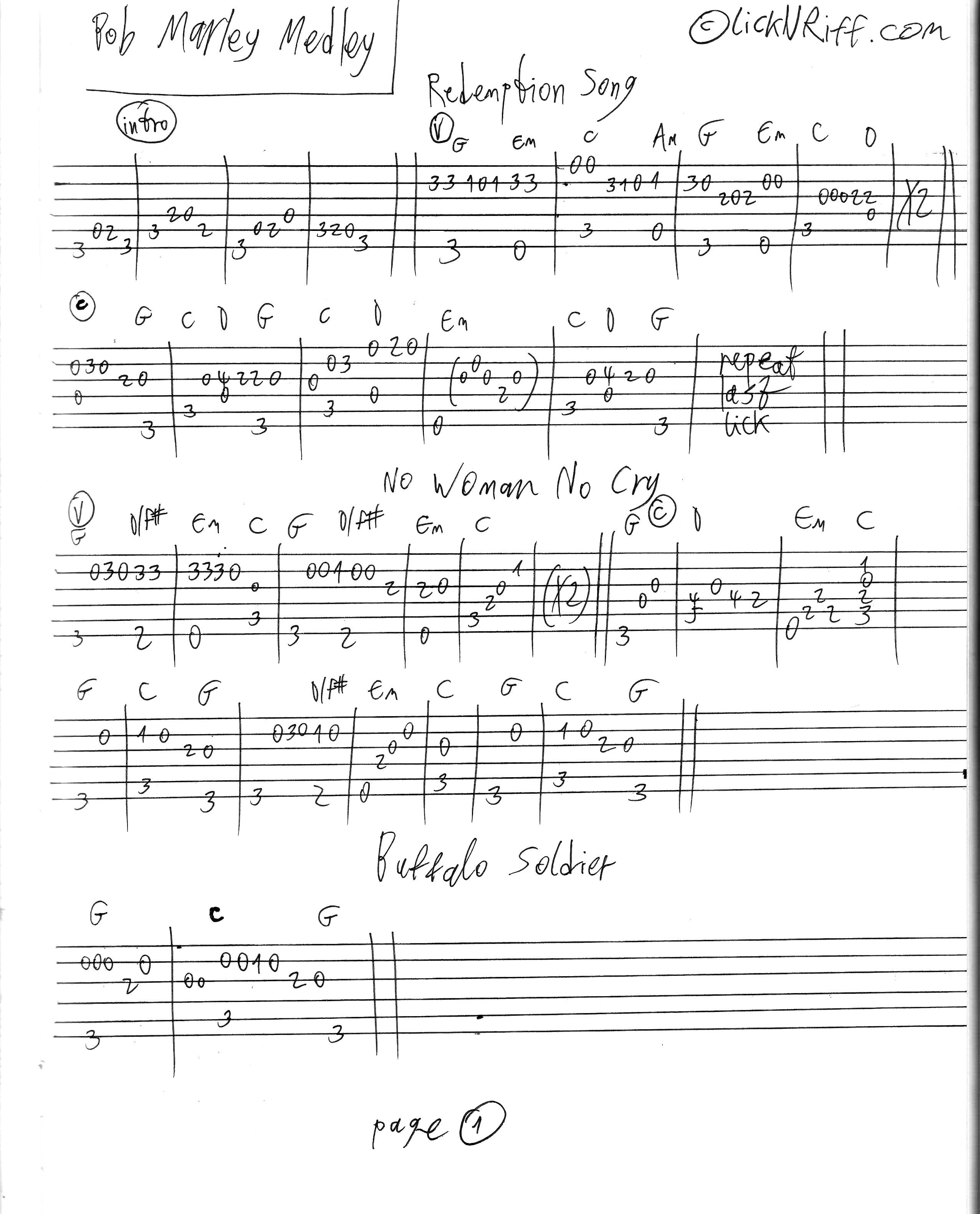 Bob Marley Medley Lickn Riff Create Your Own Guitar Legacy